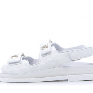 Chanel Grained Calfskin Velcro Dad Sandals
