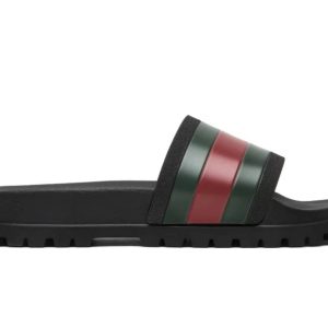 Gucci Web Rubber Slide Sandal
